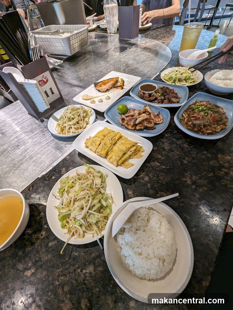 Table with various dishes