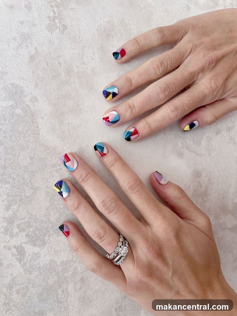 Abstract Geometric Nail Art