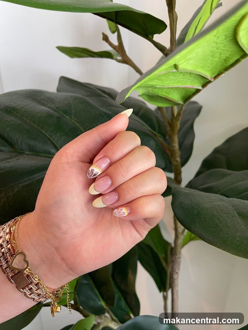 Lemon Slice French Tip Nails