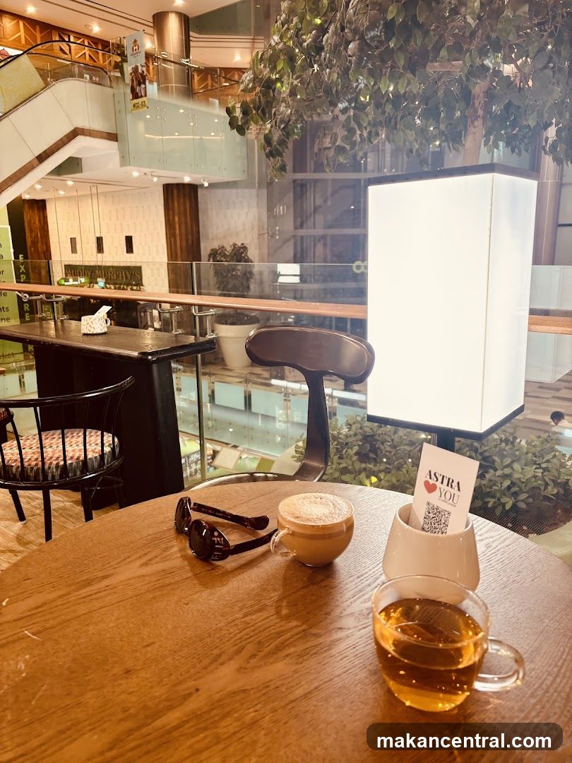 Cafe Table with Drinks and Sunglasses