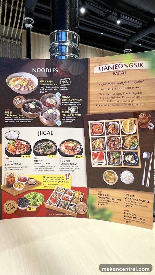 Korean Restaurant Menu