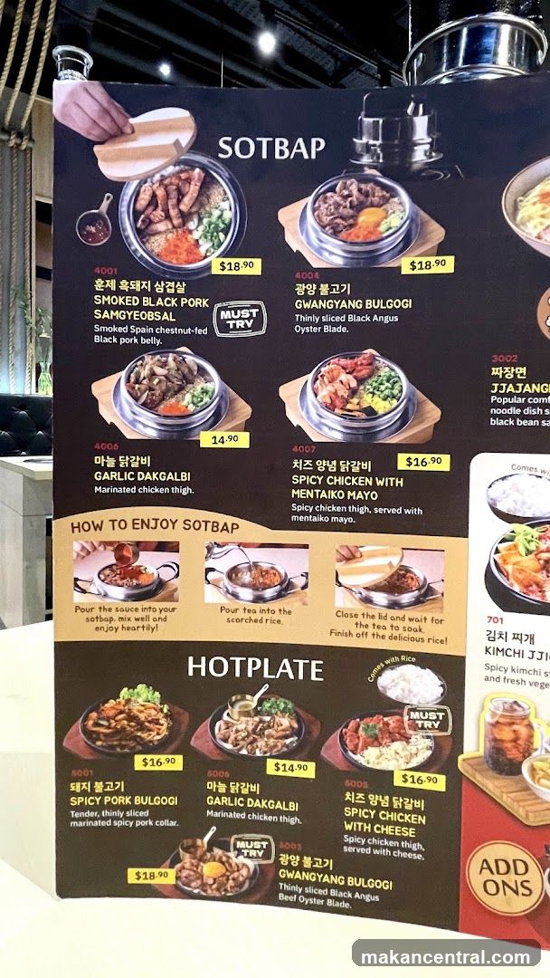 SOTBAP & HOTPLATE Menu