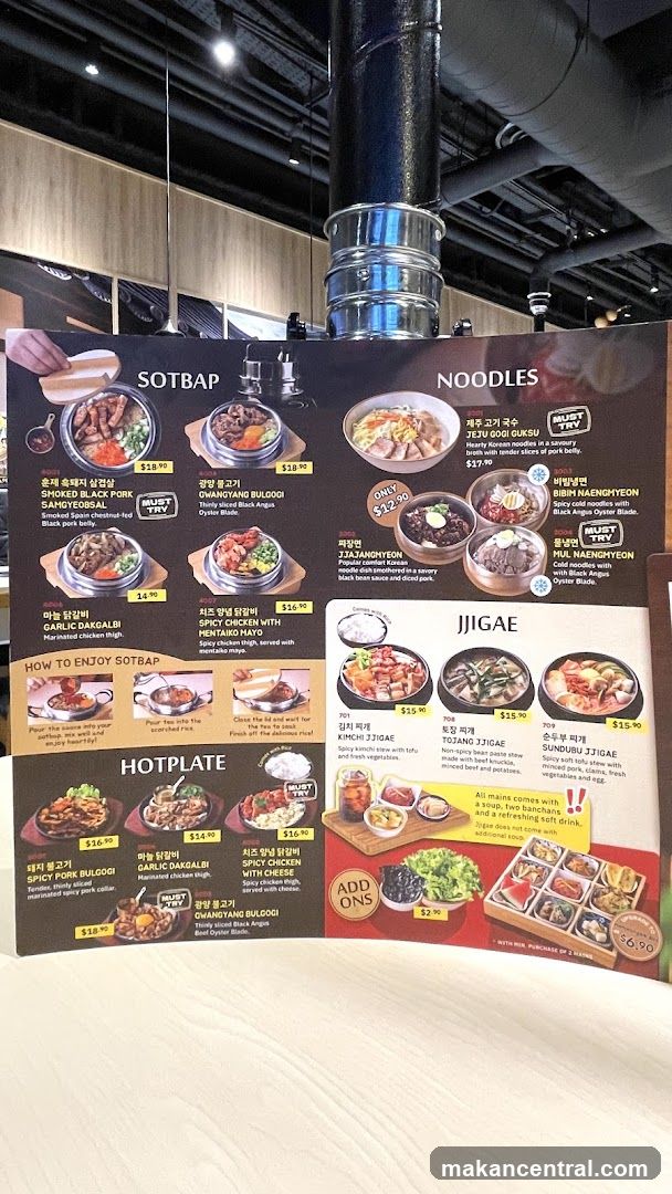 Korean Restaurant Menu