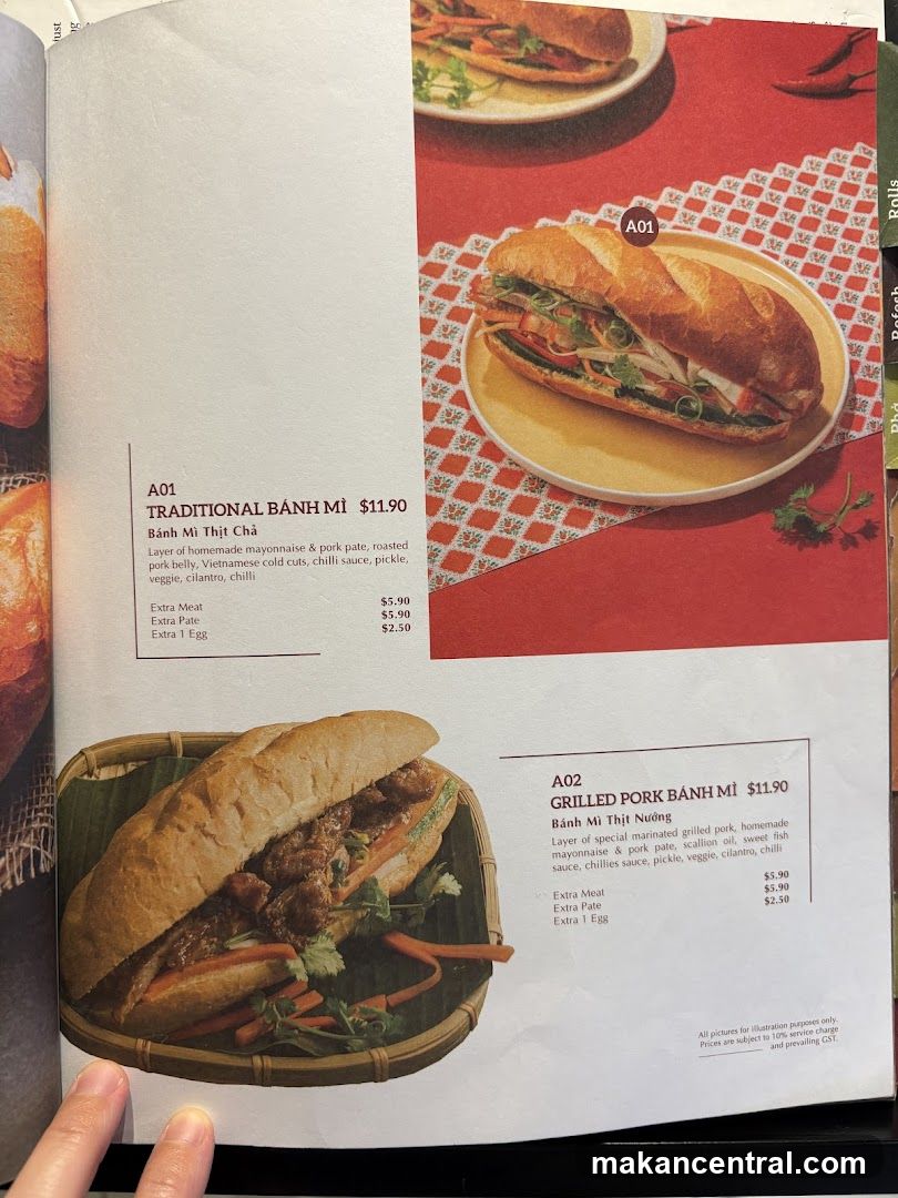 Banh Mi Menu