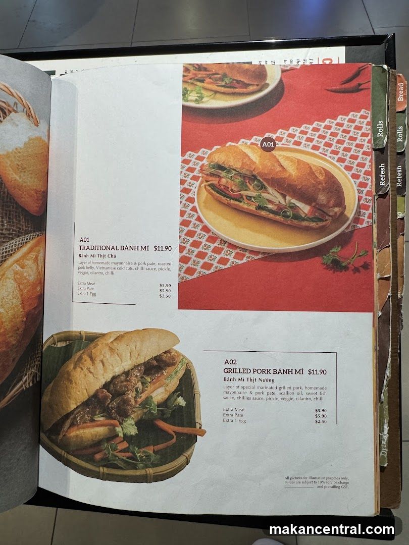 Banh Mi Menu