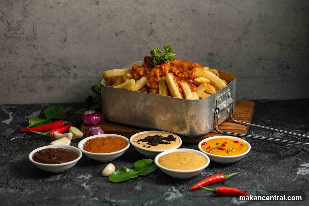 Loaded Fries with Dipping Sauces