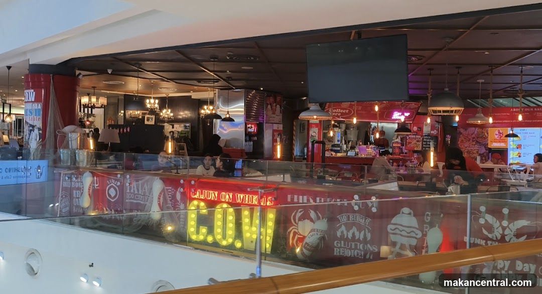 Restaurant Interior with Neon Signs