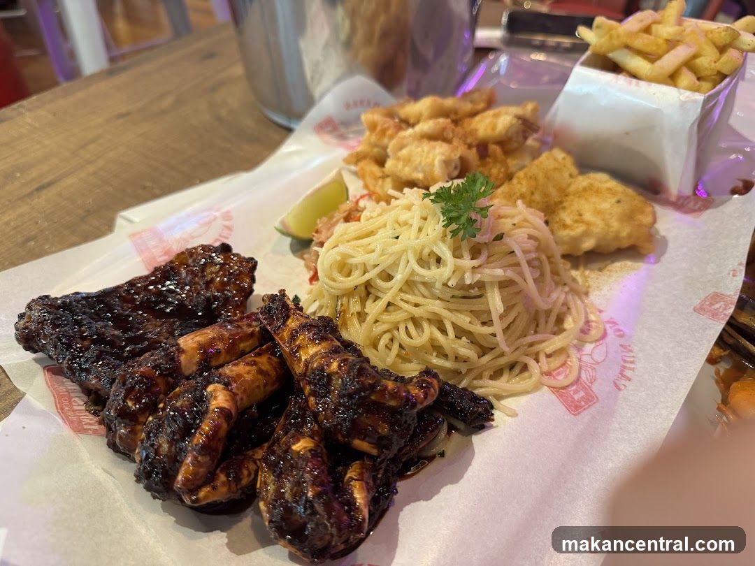 Ribs and Pasta Platter