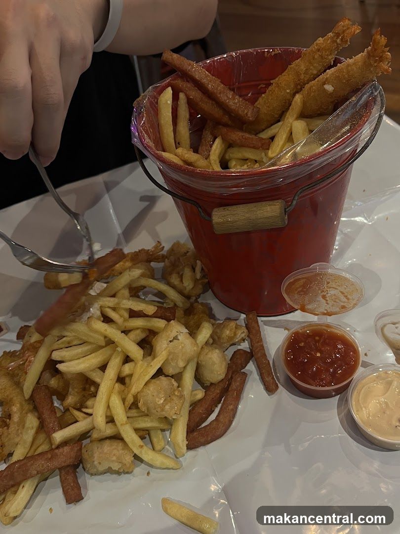 Fried Seafood and Fries Bucket