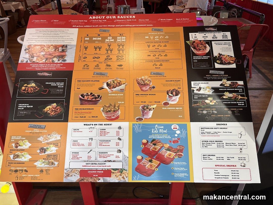 Ocean Seafood Menu