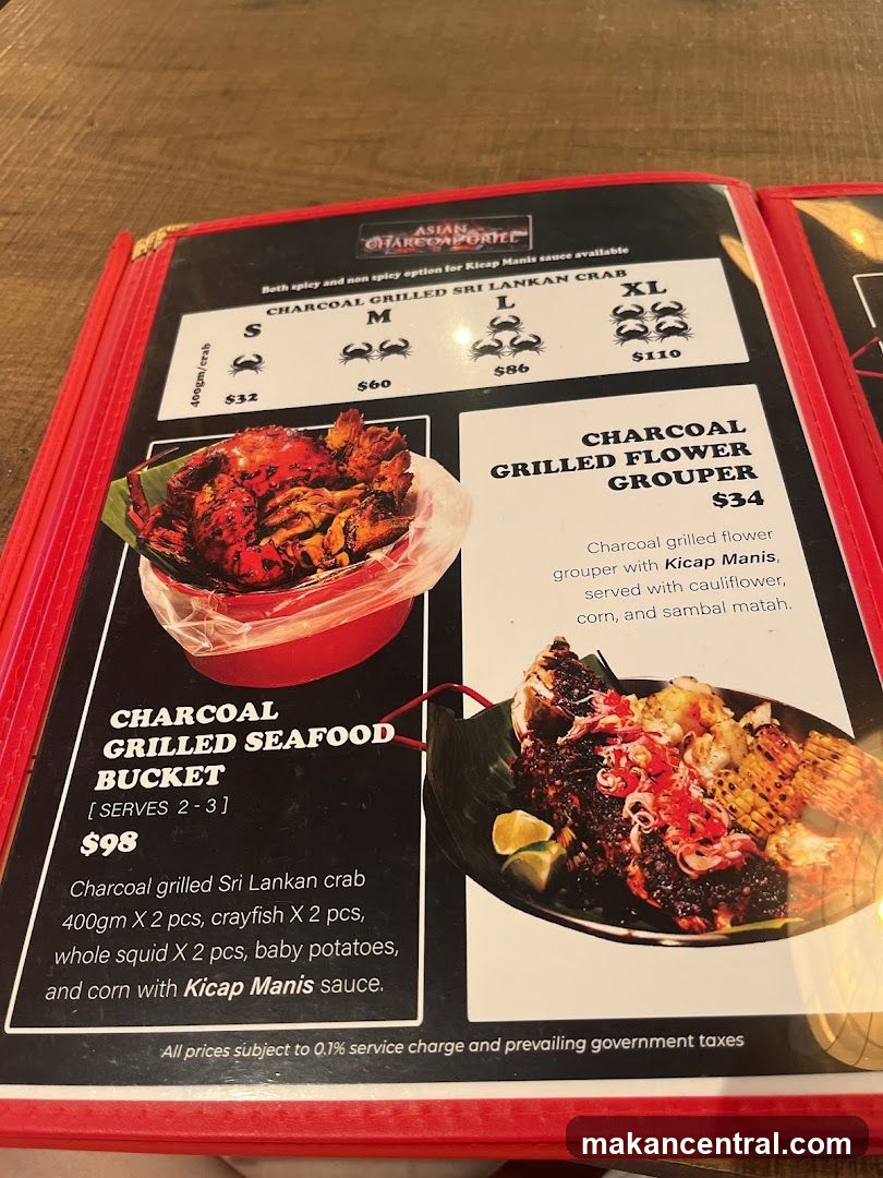 Asian Charcoal Grill Menu