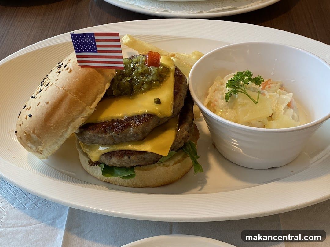 Double Cheeseburger with Fries and Coleslaw