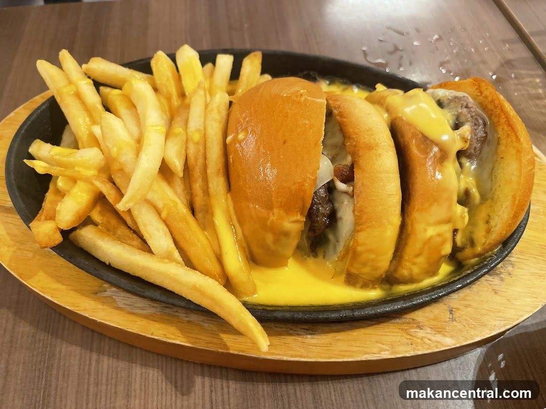 Cheesy Burger and Fries
