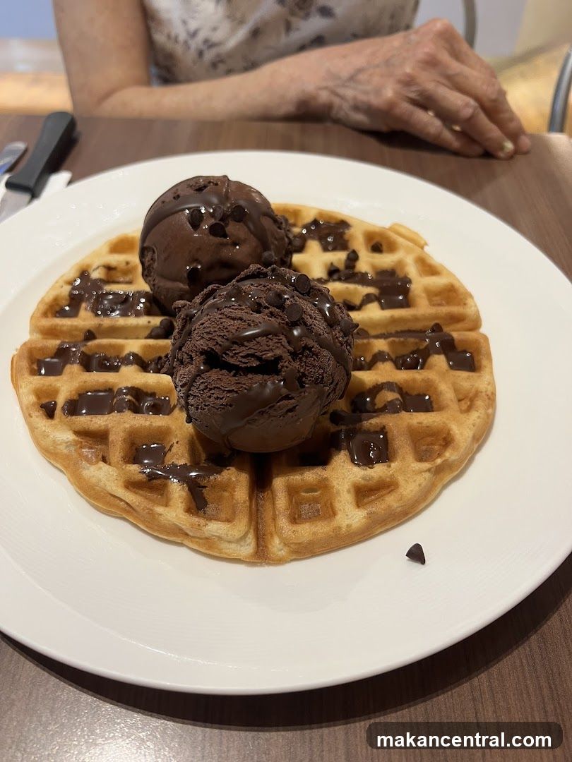 Chocolate Waffle with Ice Cream