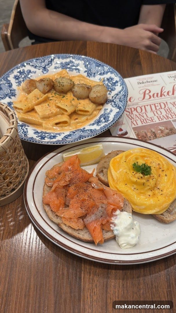Scallop Pasta and Smoked Salmon Toast