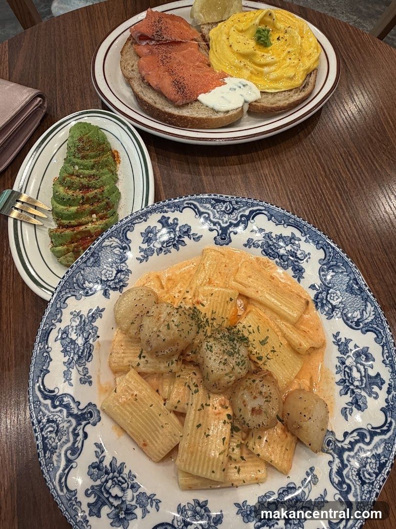Scallop Rigatoni and Smoked Salmon Toast
