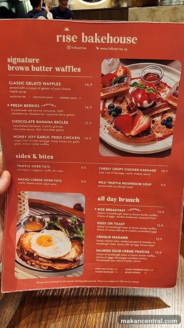 Rise Bakehouse Menu