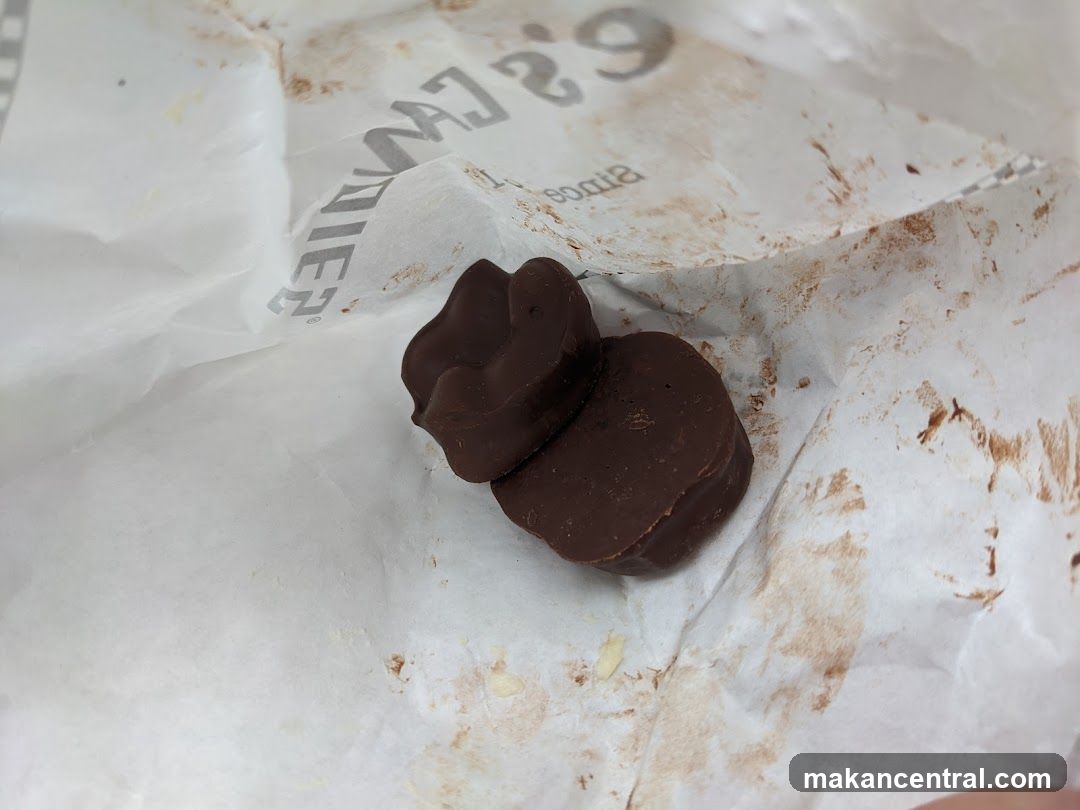 Chocolate candies in a wrapper