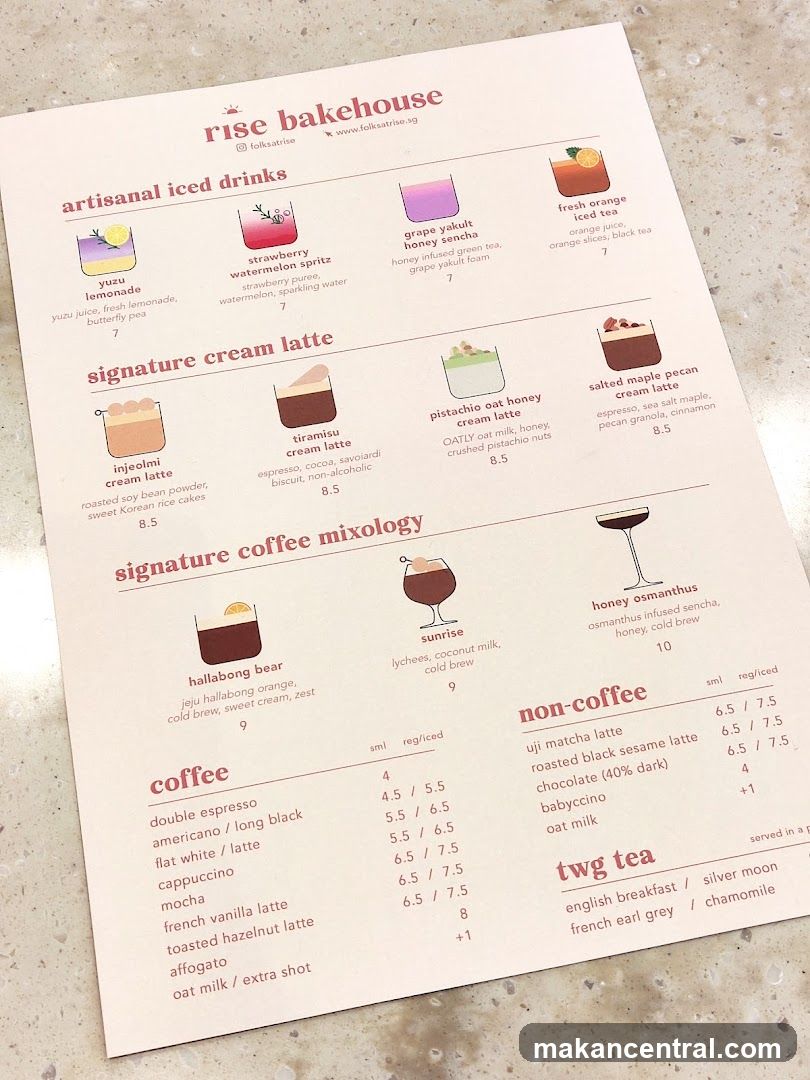 Rise Bakehouse Menu