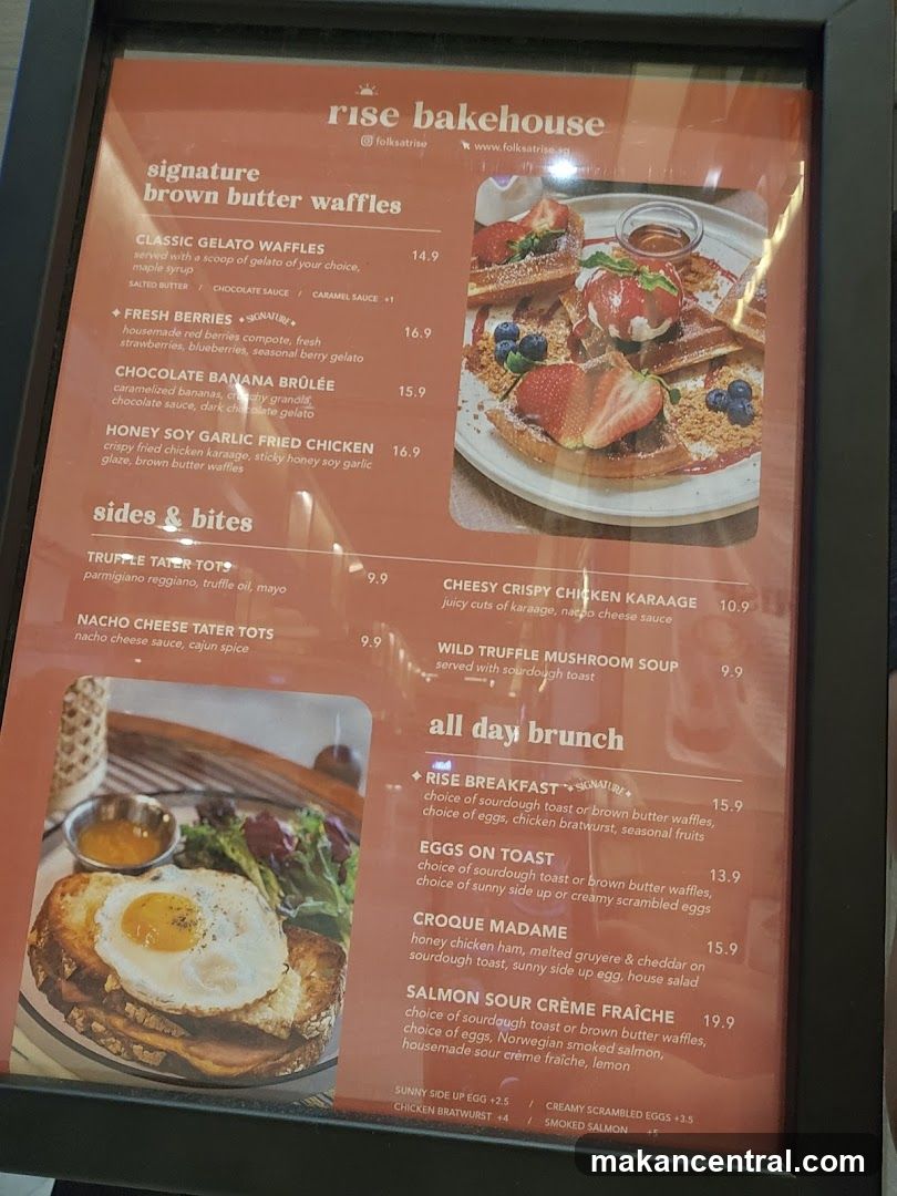 Rise Bakehouse Menu
