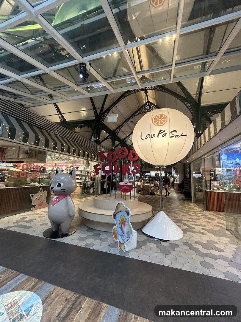 Food court with inflatable signage