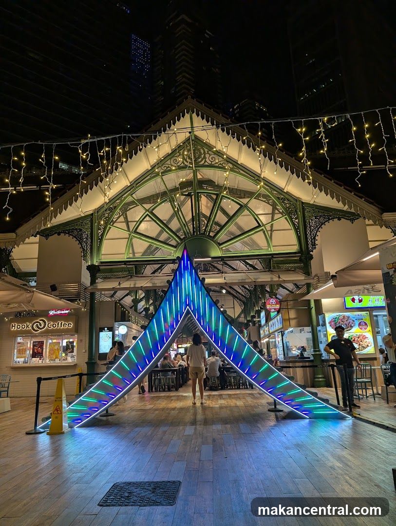 Night Market Entrance with Light Installation