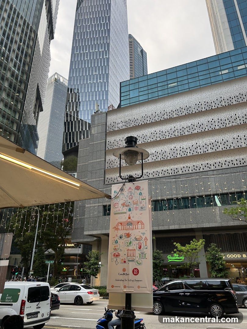 Street Scene with Tall Buildings and Banner