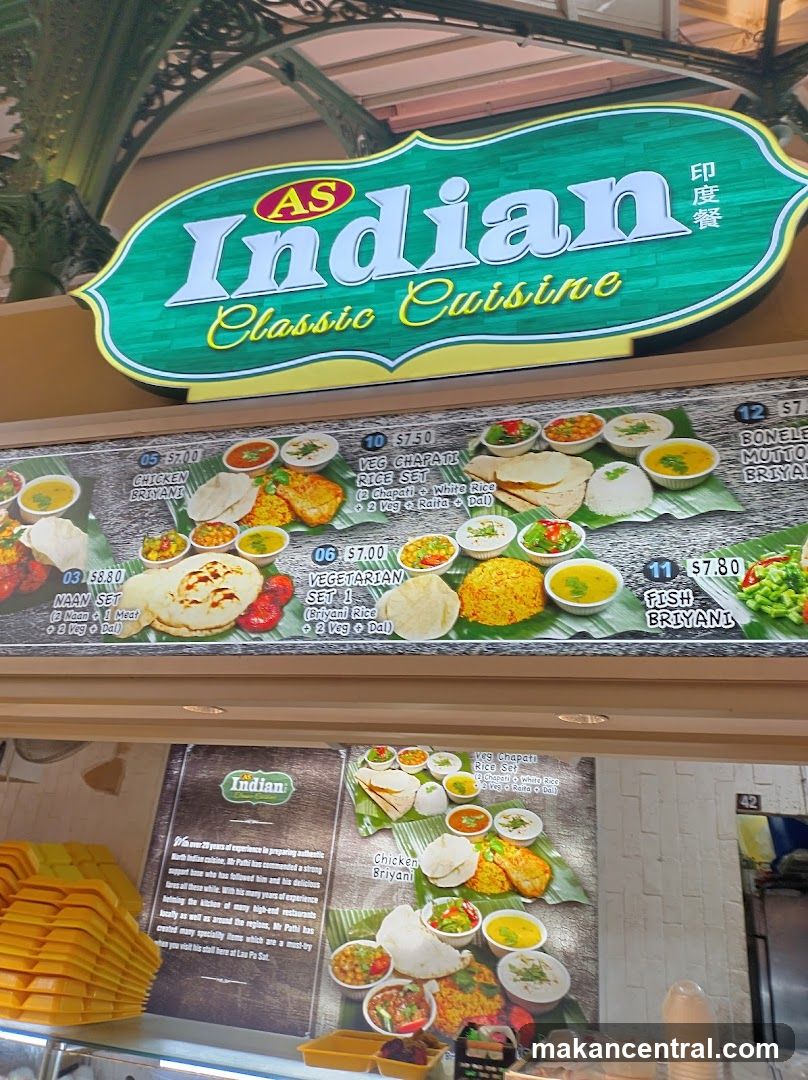 AS Indian Classic Cuisine Menu