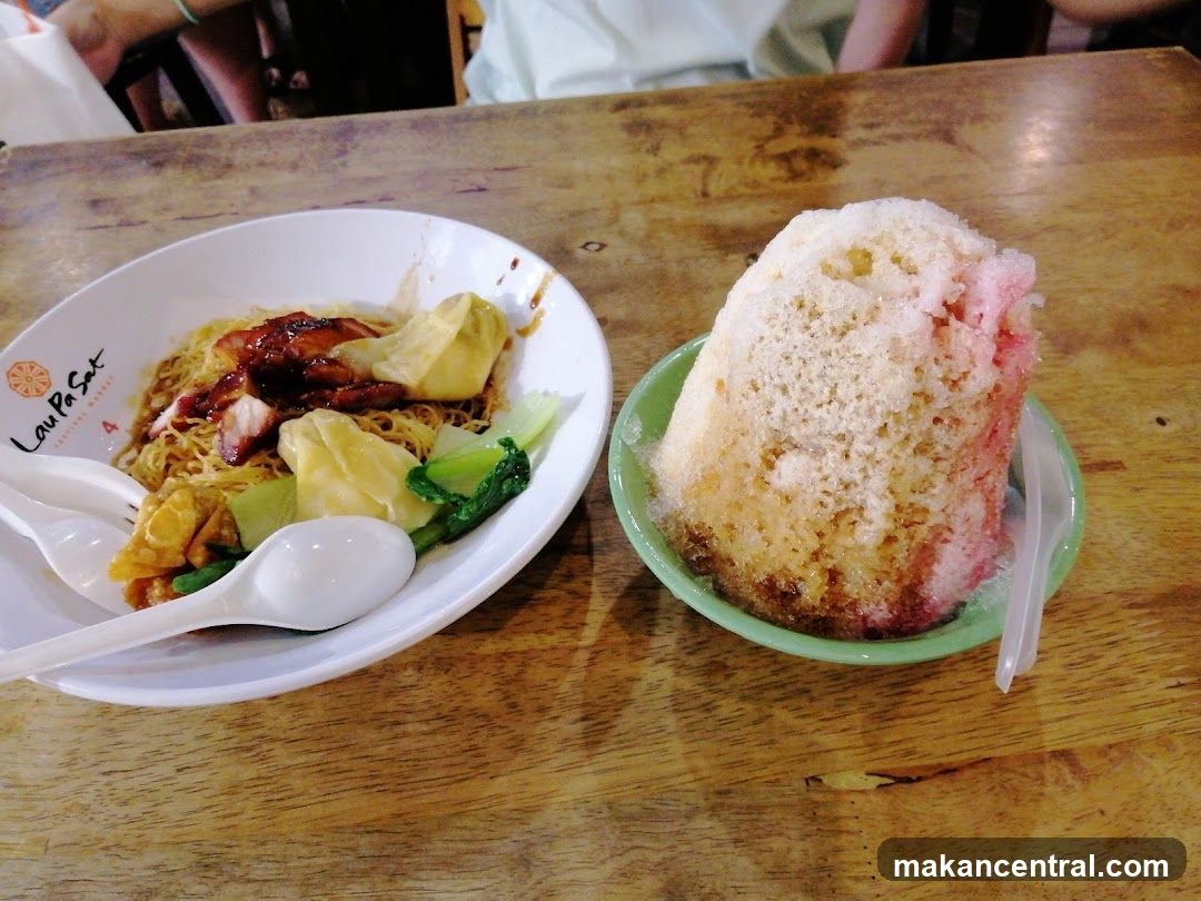 Noodles and Shaved Ice Dessert