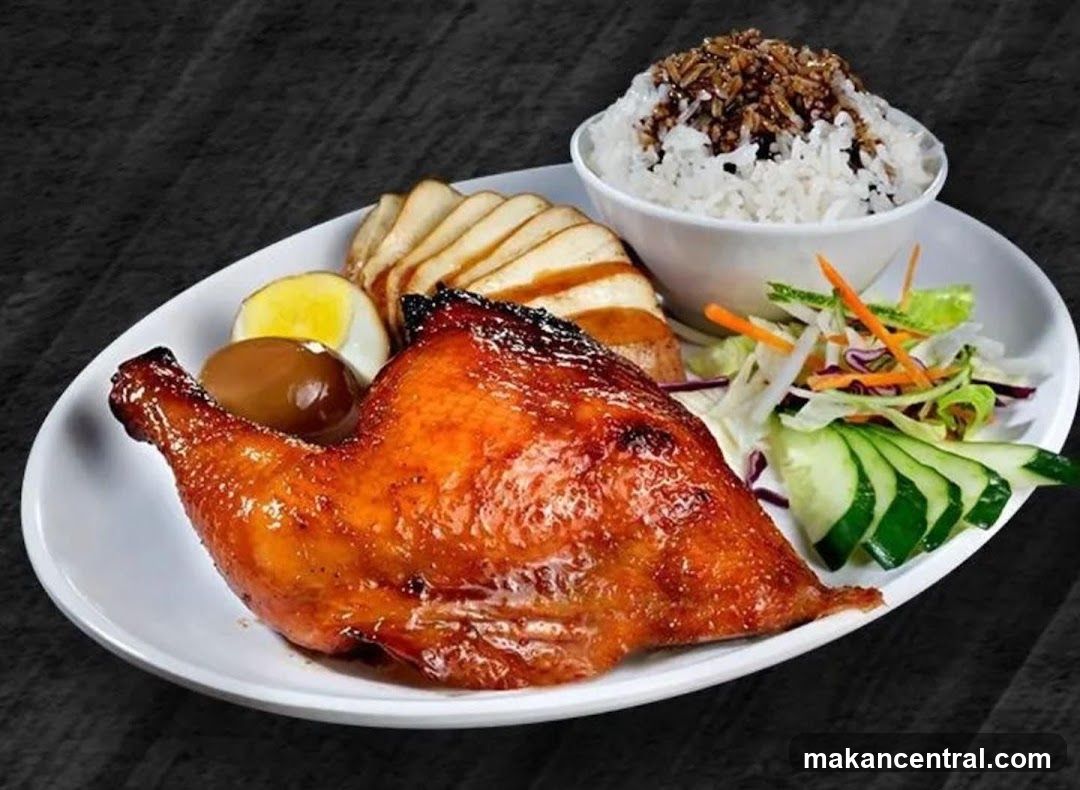 Roasted Chicken with Rice and Salad