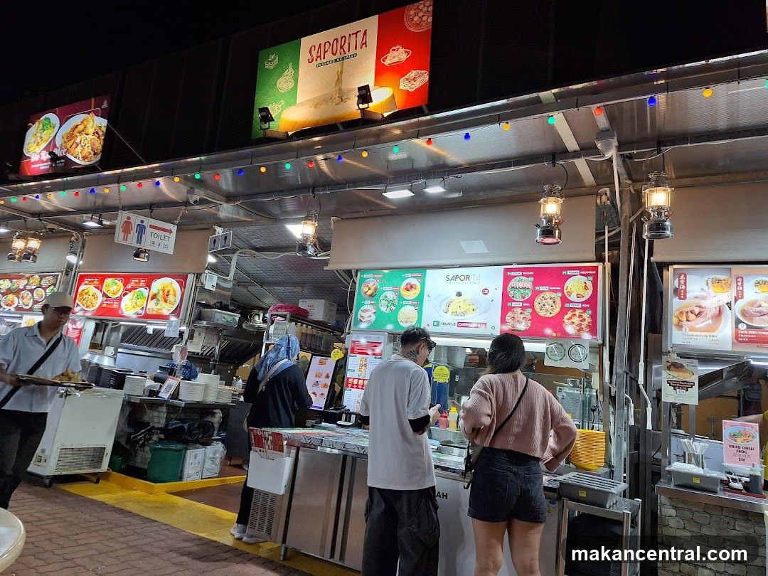 Food stalls at night