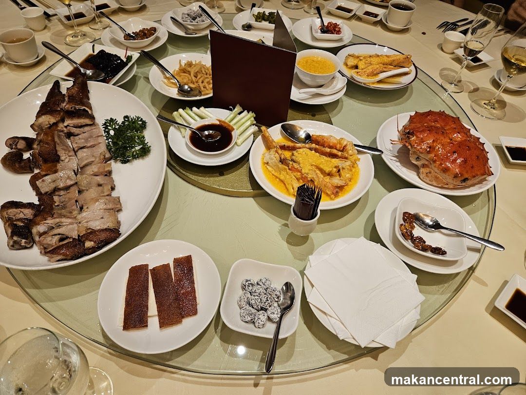 Table with a Feast of Chinese Dishes