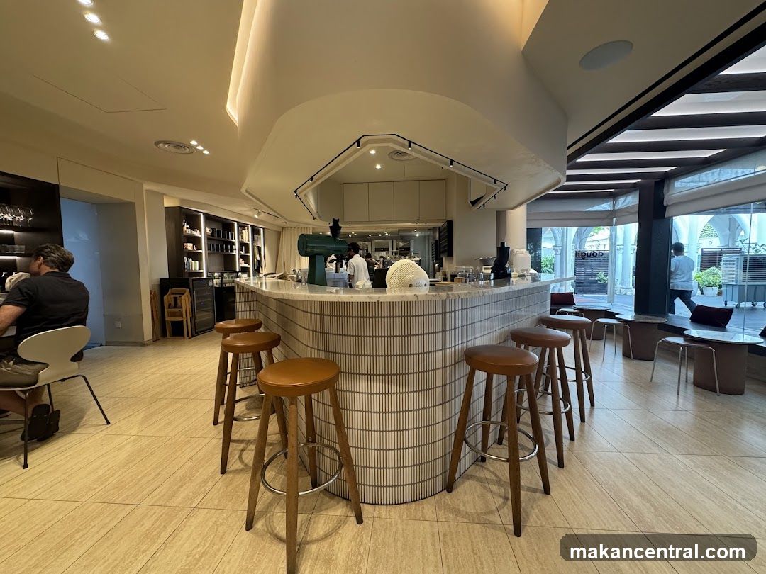 Modern Cafe Interior with Bar Seating