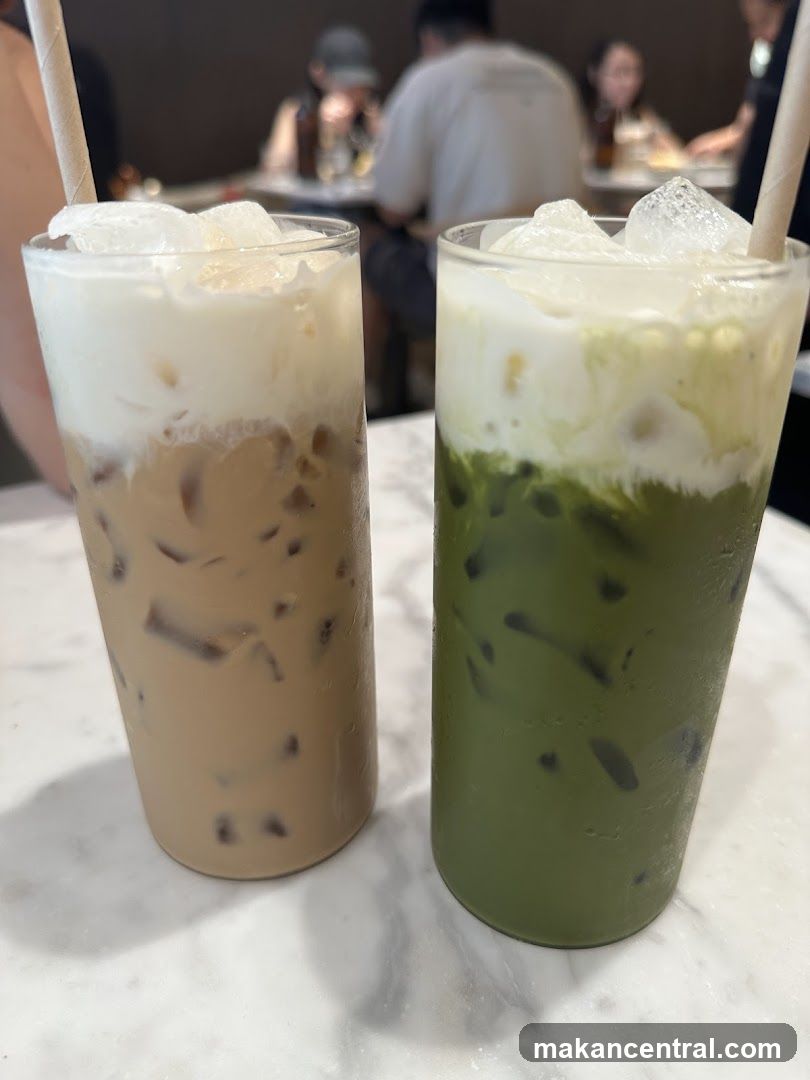 Iced Coffee and Matcha Latte