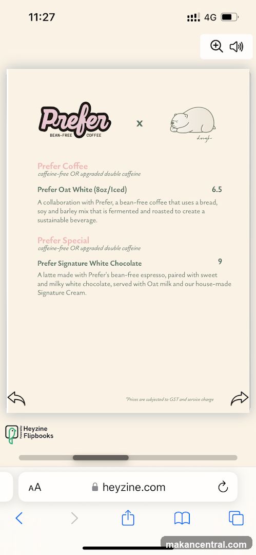 Prefer Coffee Menu