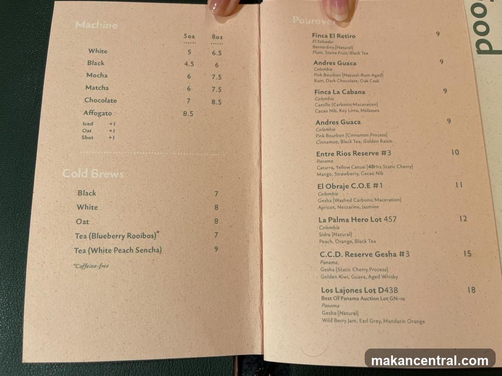Coffee Menu