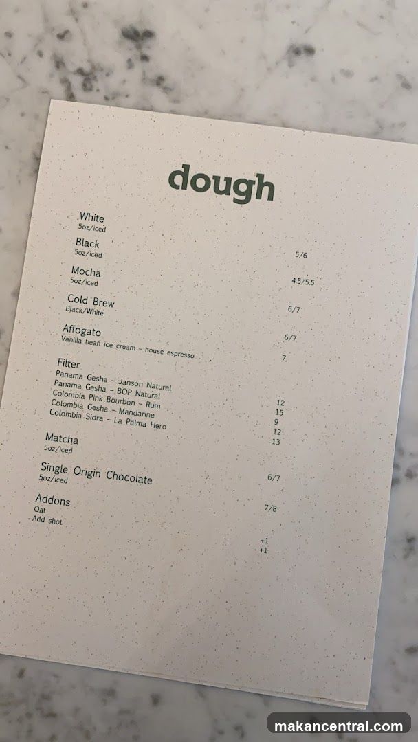 dough menu