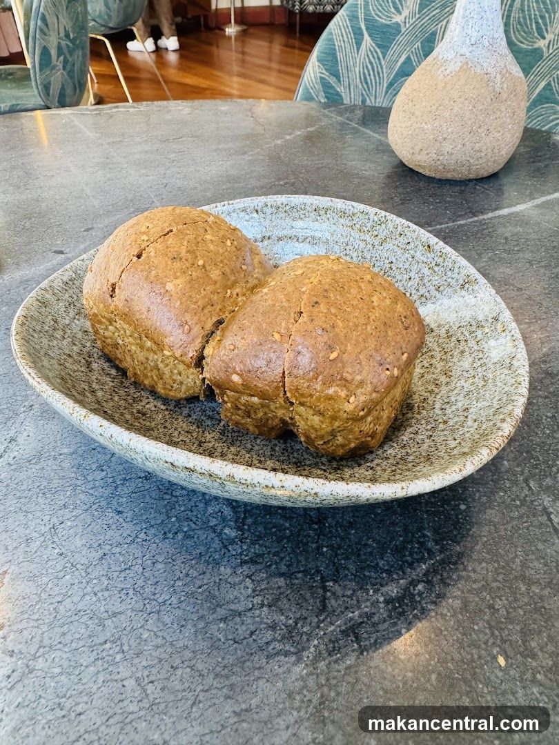 Two loaves of bread on a plate