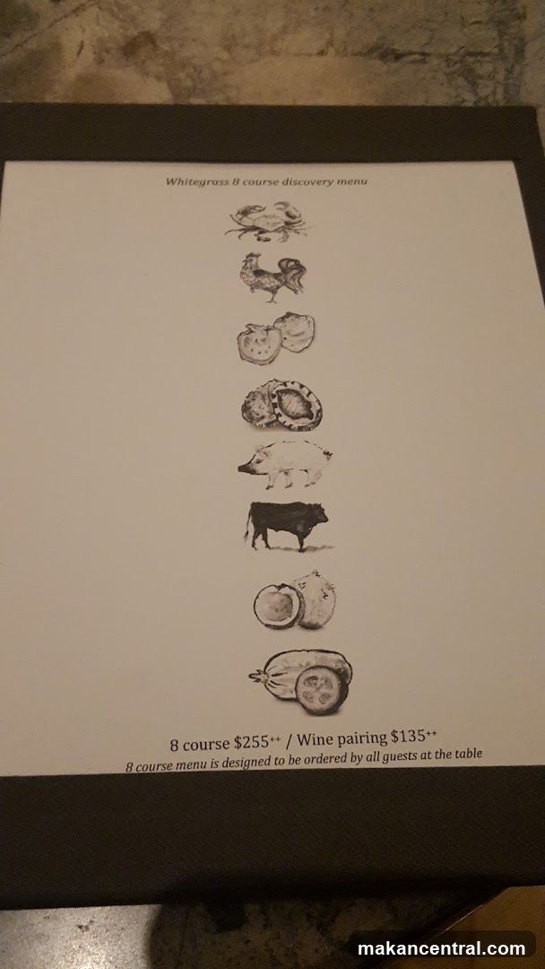 Whitegrass 8 course discovery menu