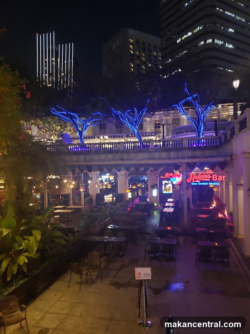 Nighttime view of Helen's Bar