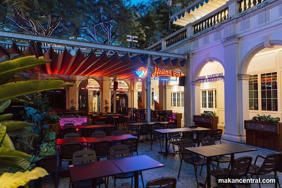 Outdoor Seating Area at Night