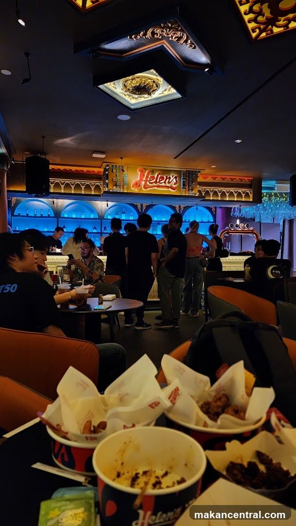 Bar Interior with Patrons and Food
