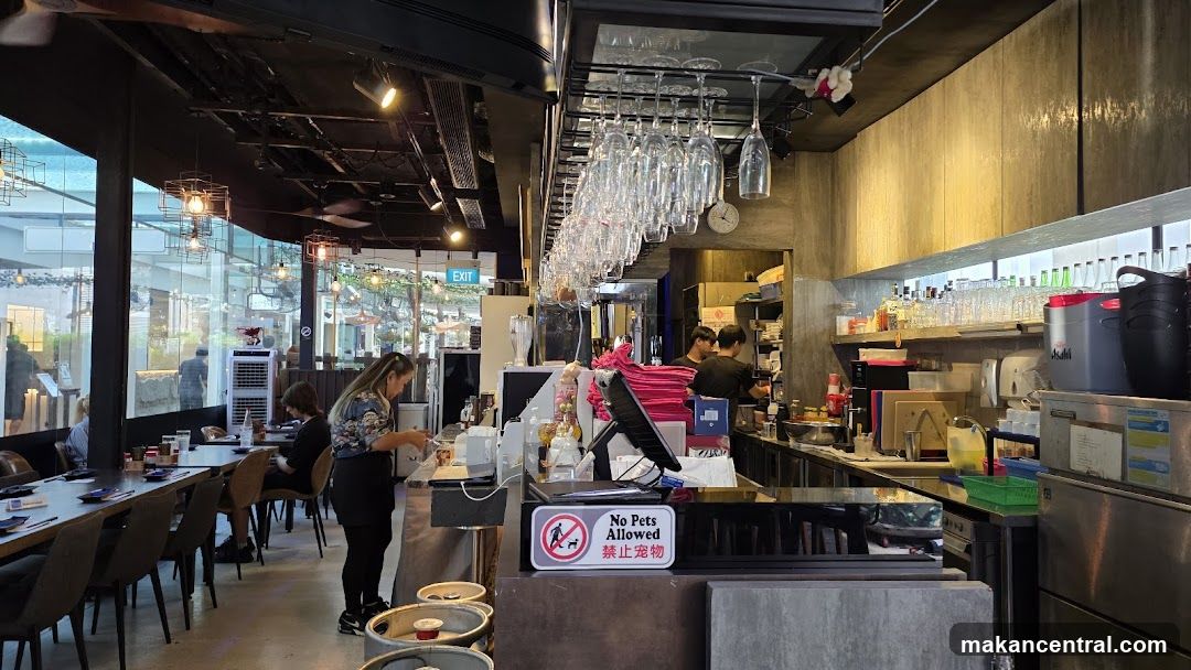 Restaurant Interior with Bar and Dining Area