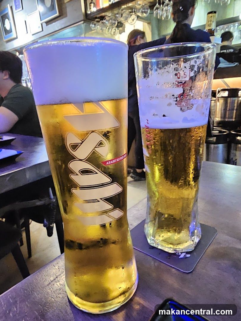 Two glasses of beer on a table