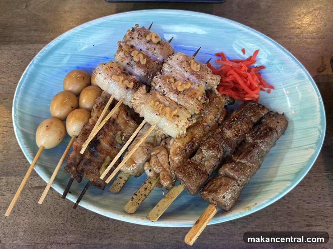 Assorted Skewers on a Plate