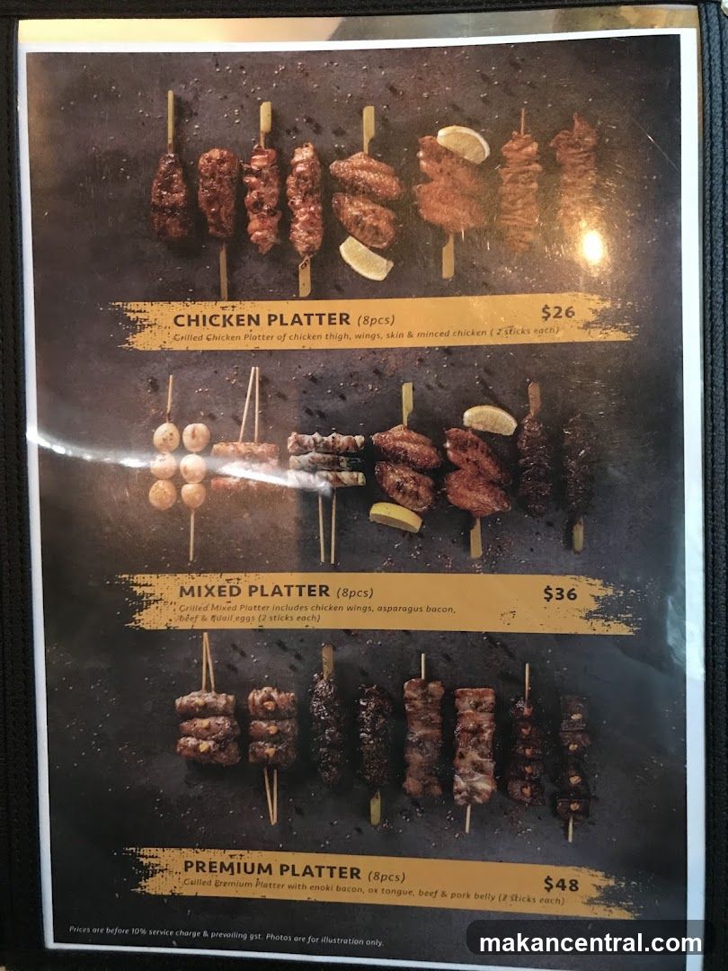 Platters Menu