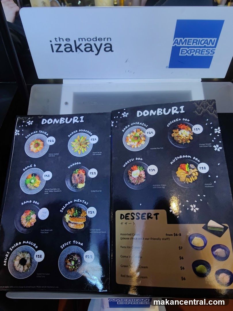 The Modern Izakaya Donburi Menu