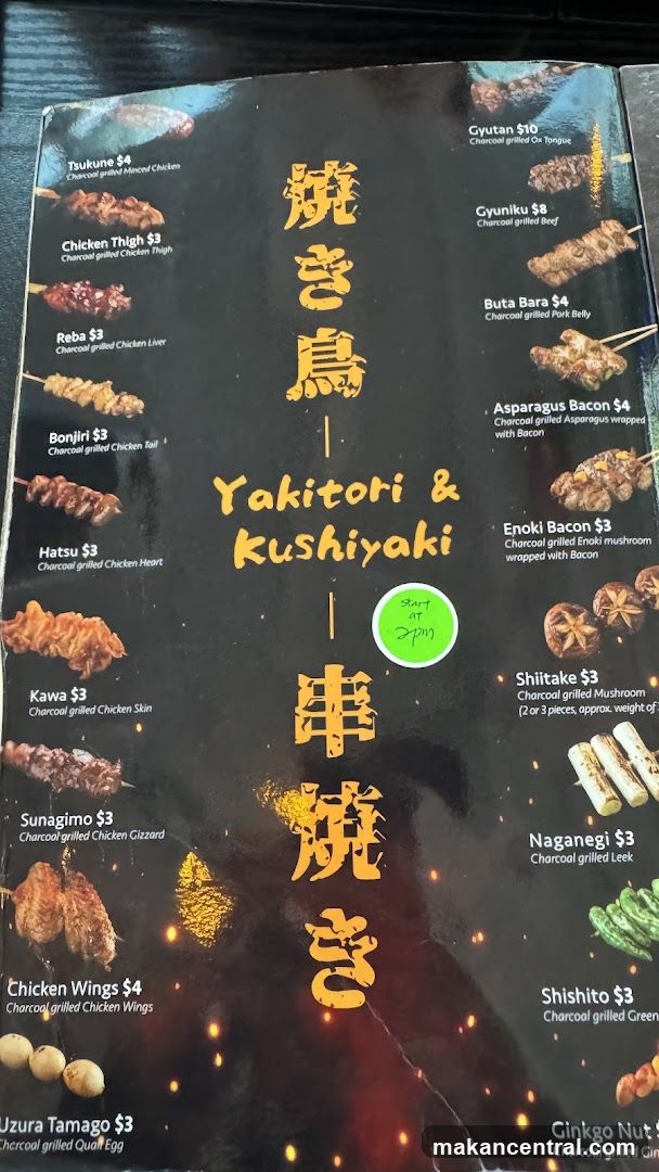 Yakitori & Kushiyaki Menu