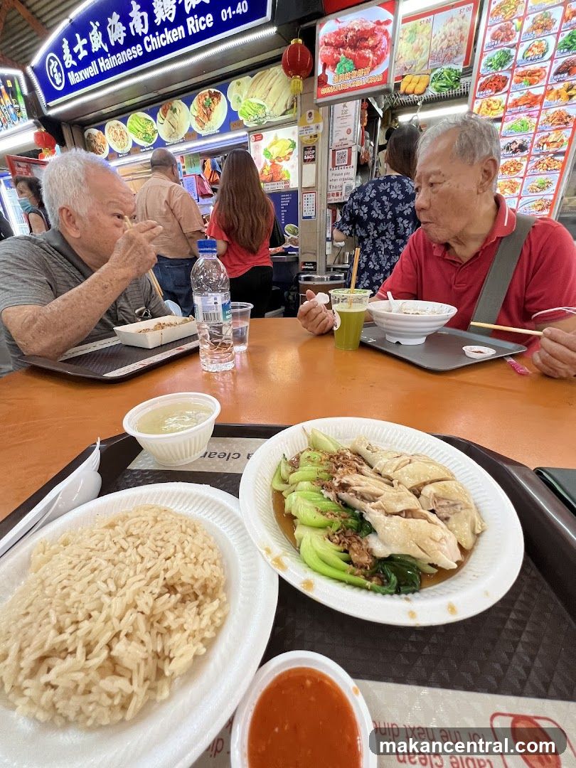 People Eating Chicken Rice