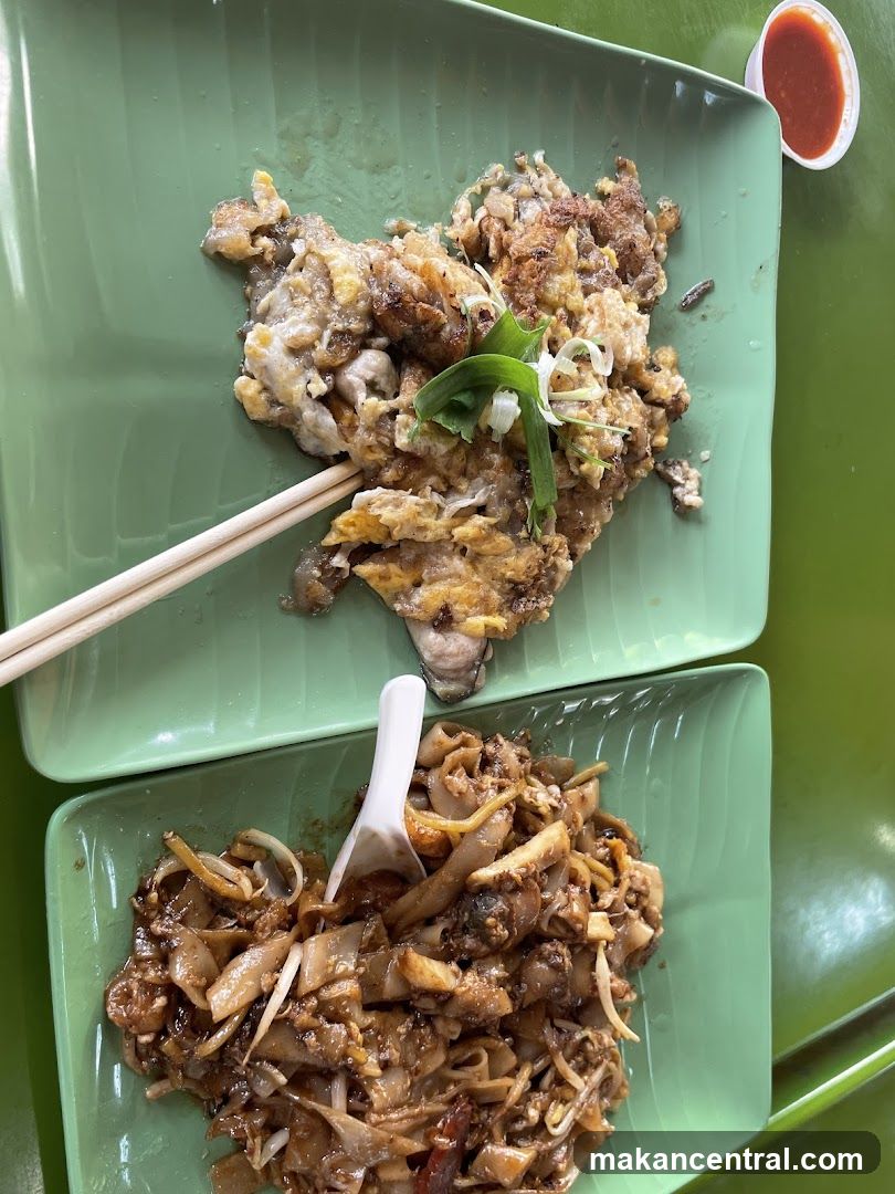 Oyster Omelette and Char Kway Teow